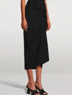 Herchive Jersey Knotted Midi Skirt