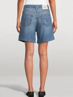 High-Rise Baggy Denim Shorts