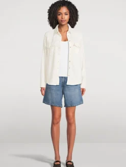 High-Rise Baggy Denim Shorts