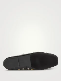 Holed Gromet Leather Mary Jane Ballet Flats