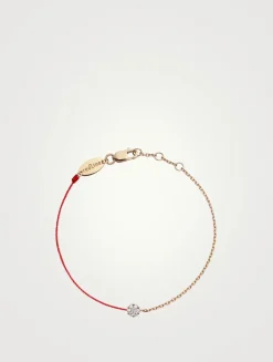 Illusion 18K Rose Gold String Chain Bracelet With Diamonds