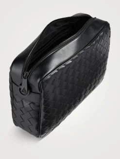 Intrecciato Leather Crossbody Camera Bag