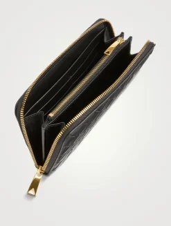 Intrecciato Leather Zip-Around Wallet