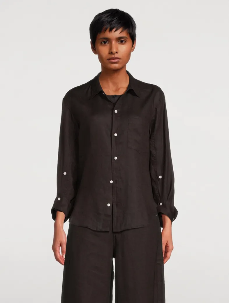 Kayla Shrunken Linen Shirt