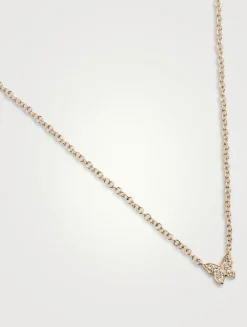 14K Gold Baby Butterfly Necklace With Diamonds
