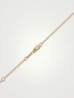 14K Gold Ball Chain Starburst Pendant Necklace With Pearl And Diamonds