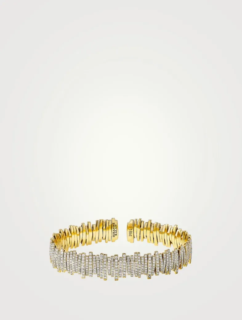 18K Gold Classic Milli Full Pavé Diamond Bangle Bracelet