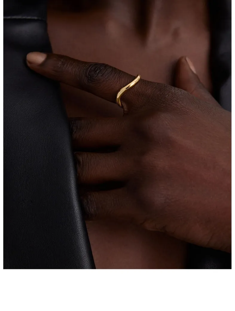 14K Gold Dôme Figure Slim Ring