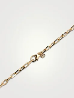 14K Gold Elongated Cable Chain Necklace - 18-Inch