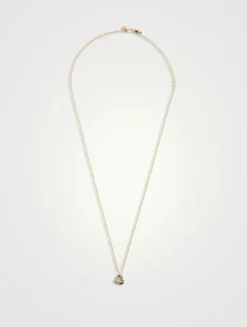 14K Gold Fluted Heart Mini Charm Necklace
