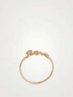 14K Gold Love Script Ring With Diamonds