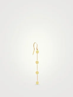 18K Gold Small Circle Chain Drop Earrings