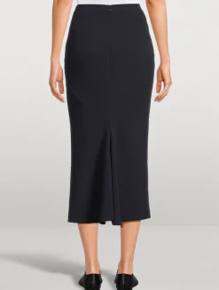 Kick-Flare Midi Skirt