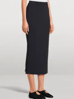 Kick-Flare Midi Skirt