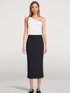 Kick-Flare Midi Skirt
