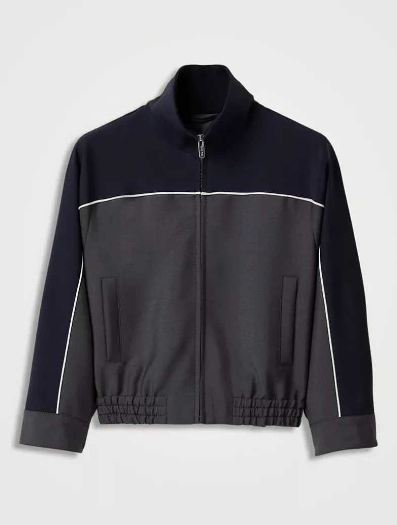 Kid Mohair Zipper Blouson Jacket