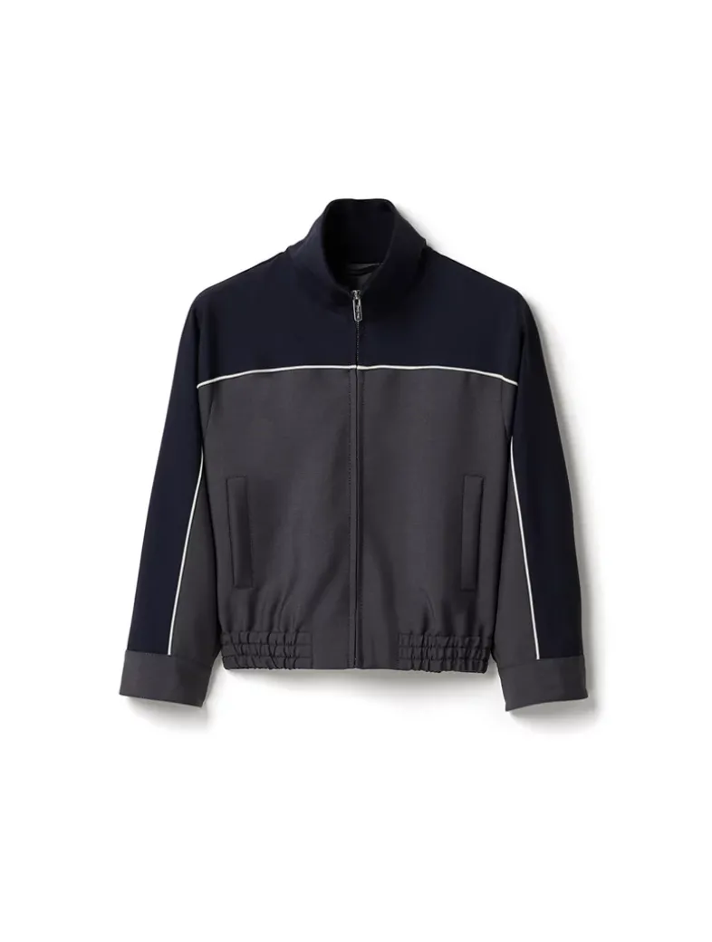 Kid Mohair Zipper Blouson Jacket