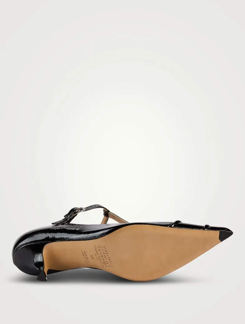 Kinkies Leather T-Strap Pumps