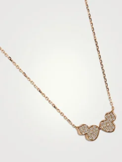18K Rose Gold Wulu Necklace With Diamonds