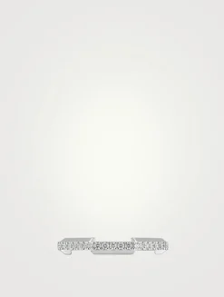 18K White Gold Link To Love Ring With Diamonds