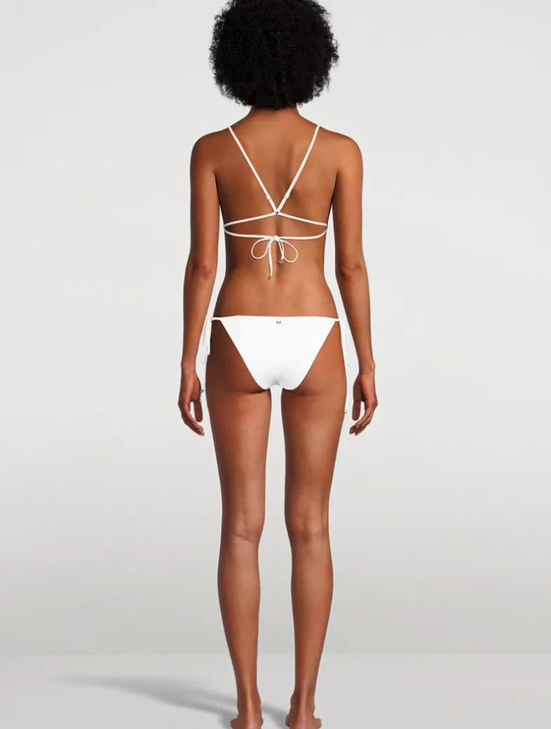 Lace Inset String Bikini Top