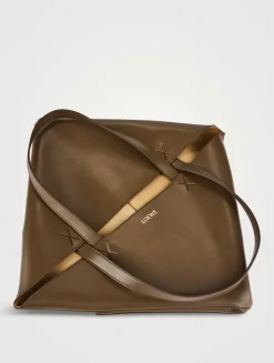 Large Puzzle Fold Leather Tote Bag