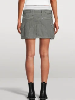 Layered Cargo Mini Skirt With Logo Elastic