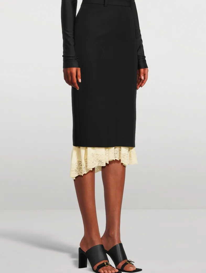 Layered Lingerie Pencil Skirt