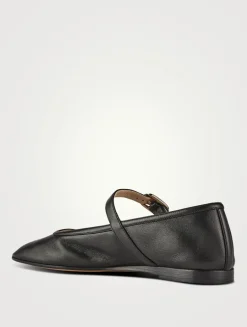 Leather Mary Jane Ballet Flats