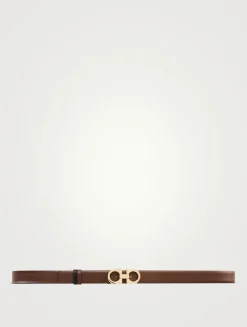 Leather Reversible And Adjustable Gancini Belt