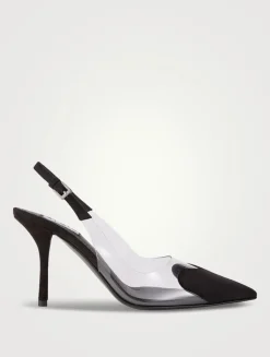 Le Cœur Suede And PVC Slingback Pumps