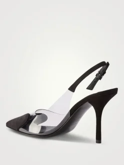 Le Cœur Suede And PVC Slingback Pumps