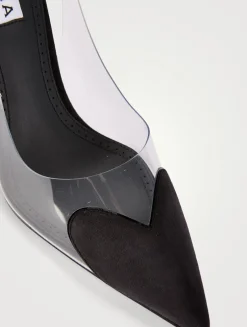 Le Cœur Suede And PVC Slingback Pumps