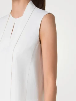 Linen And Wool Tie-Neck Blouse