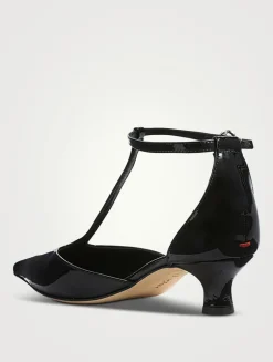 Liz Patent Leather T-Strap Pumps