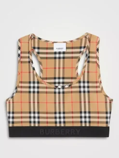 Logo Detail Vintage Check Bra Top