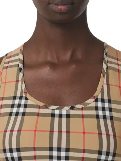 Logo Detail Vintage Check Bra Top