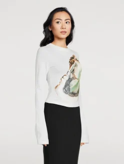 Long-Sleeve T-Shirt In Oyster Print