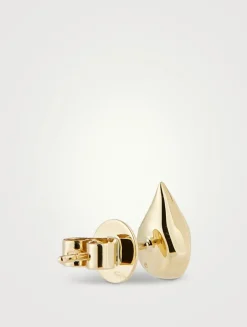 LU 18K Gold Droplet Diamond Stud Earrings