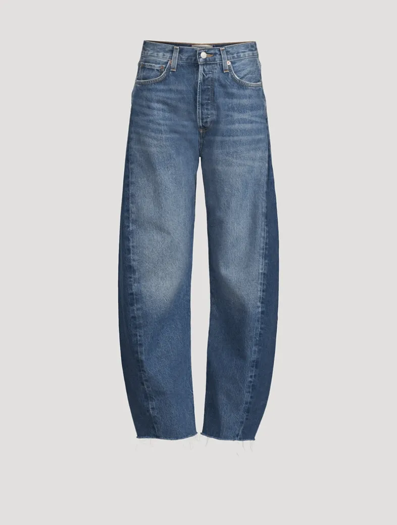 Luna Pieced Barrel-Leg Jeans