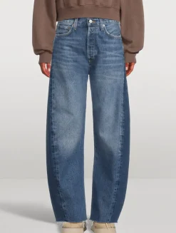 Luna Pieced Barrel-Leg Jeans