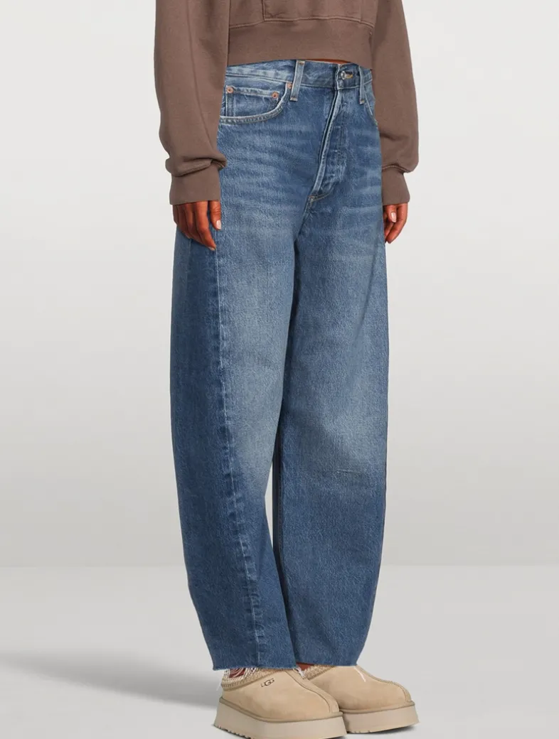 Luna Pieced Barrel-Leg Jeans