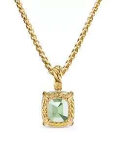 Marbella Pendant In 18k Yellow Gold With Hampton Blue Topaz, 12mm