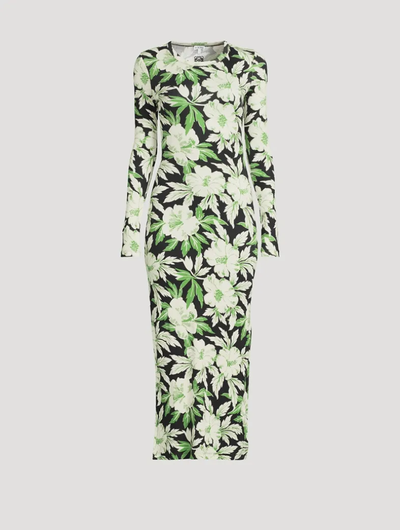 Maxi Dress In Hibiscus Print