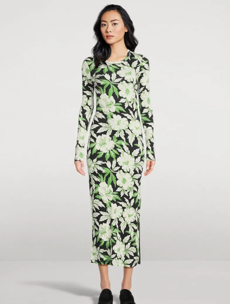 Maxi Dress In Hibiscus Print