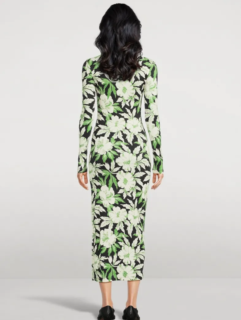 Maxi Dress In Hibiscus Print