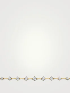 Medium Cadence 18K Gold Bolo Bracelet With Diamonds