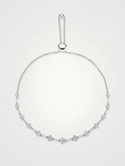 Medium Cadence 18K White Gold Bolo Bracelet With Diamonds