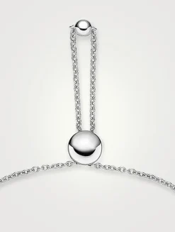 Medium Cadence 18K White Gold Bolo Bracelet With Diamonds