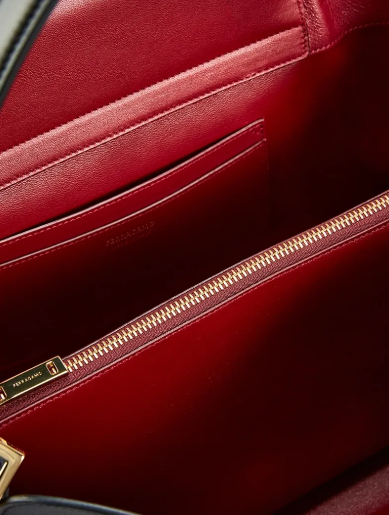 Medium Hug Bicolour Leather Satchel